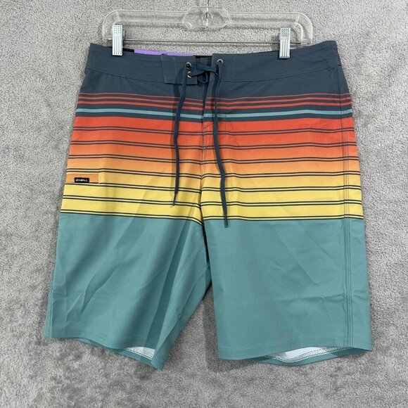 NEW ONeill Mens 30 Gradient Stripe Boardshorts Quick-Dry 4-Way Stretch Multi - Picture 2 of 7